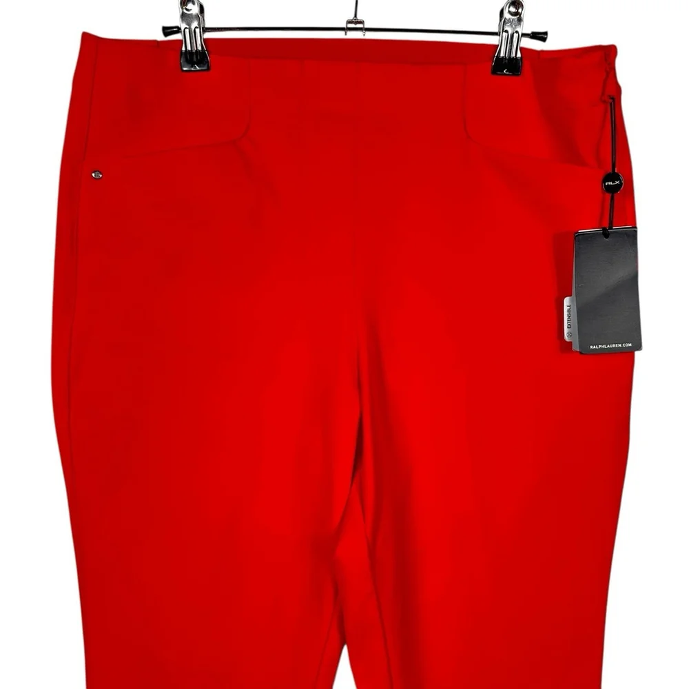 RLX Ralph Lauren Womens Golf Pants 10 Red Nylon Spandex NWT MSRP $168 - Picture 2 of 11
